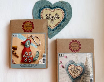 Dog/Heart Felt Embroidery Kit