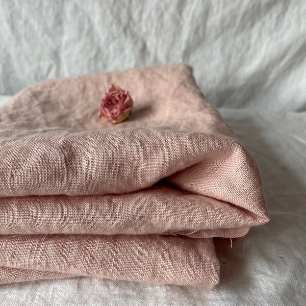 Blush Pink Sofer than Soft 100% Natural Stonewashed Linen Fabric