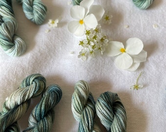 Sage Green Variegated Hand Dyed Embroidery Floss