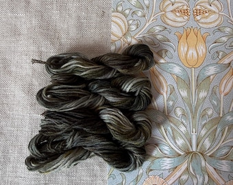 William Morris Inspired Olive Dyed Embroidery Floss Set