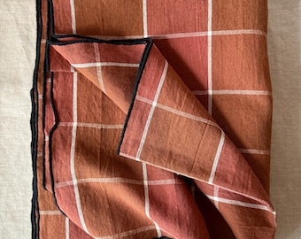 Gran pieza de lino y algodón francés de estilo vintage - 170 x 240 cm