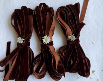 Cognac Velvet Ribbon Collection 3/8 inch