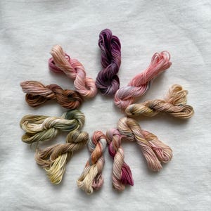 Strawberry Lemonade1 Hand Dyed Embroidery Floss Set