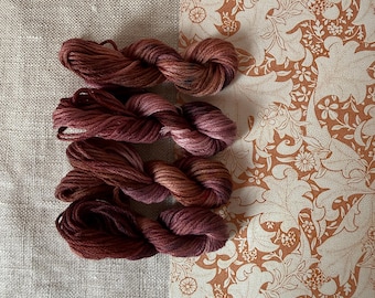 William Morris Inspired Hare's Coat Hand Dyed Embroidery Floss Set