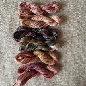 Vintage Inspired Rose Hand Dyed Variegated Embroidery Floss Set