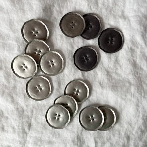 Stylish Silver/Charcoal Button - Made in Italy