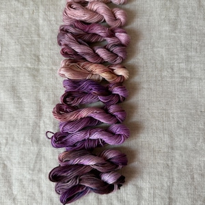 Vintage Inspired Variegated Hand Dyed Embroidery Floss Set - Plum Jam