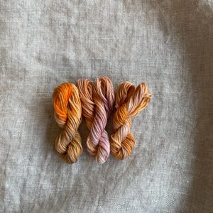 Vintage Inspired Variegated Hand Dyed Embroidery Floss - Flower Trio