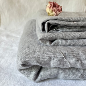 Tessuto di lino stonewashed 100% naturale, più morbido del solito, tortora