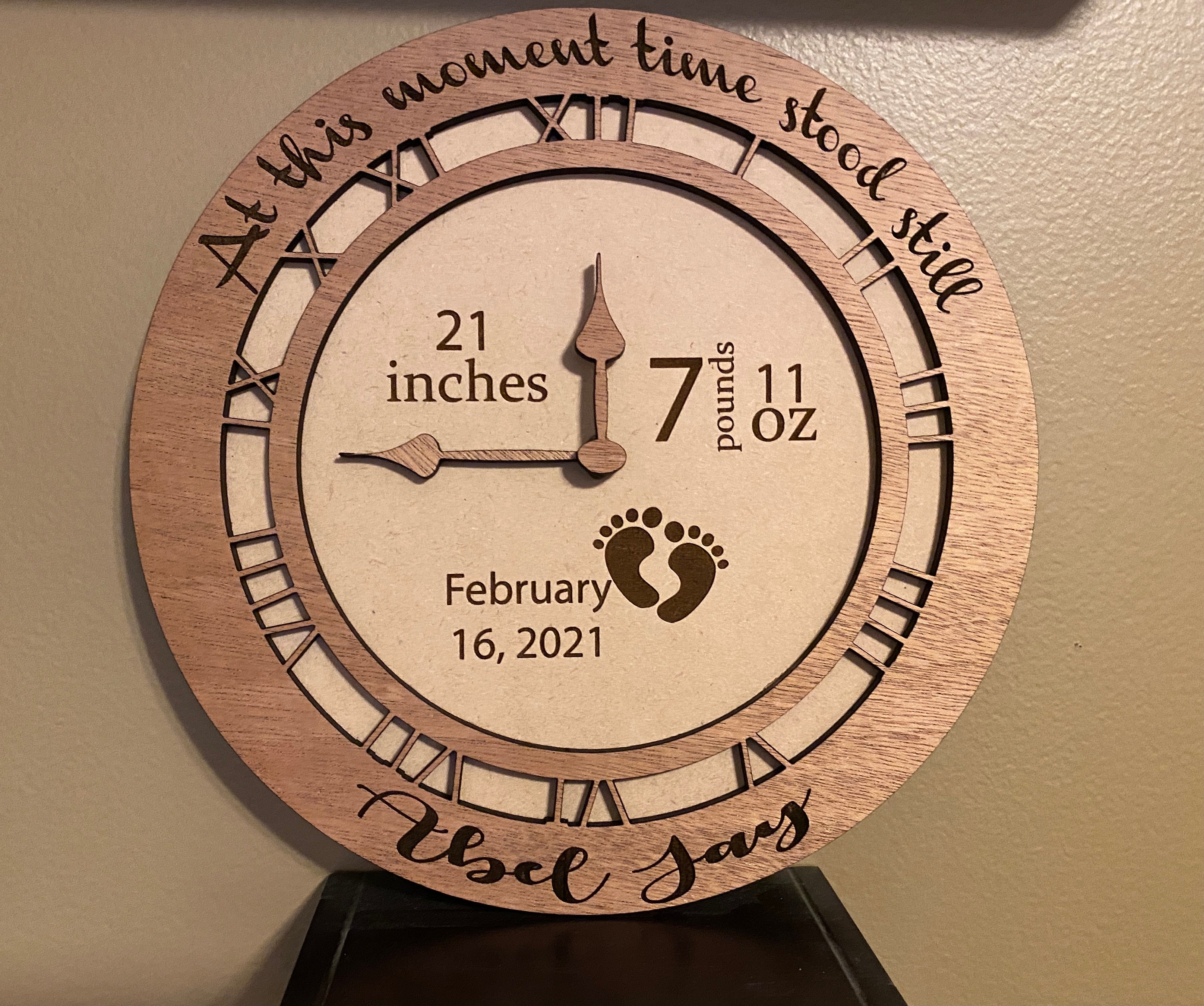 Personalized Birth Announcement Clock Birth Announcement Etsy