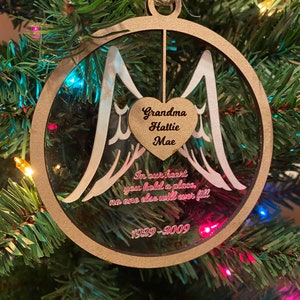 Remembrance Ornament - Angel wings - Christmas Ornament - Memorial gift keepsake