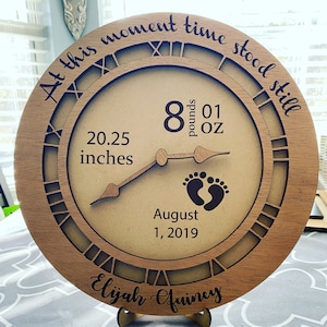 Faire-part de naissance personnalisé - Horloge pour faire-part de naissance - Réglage de l'heure de naissance