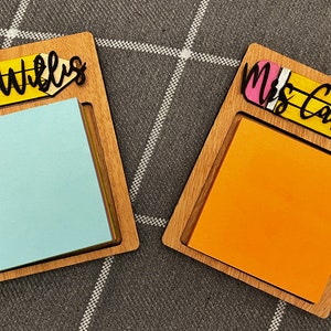 Personalized Mahogany Notepad Holder: Teacher Appreciation Gift