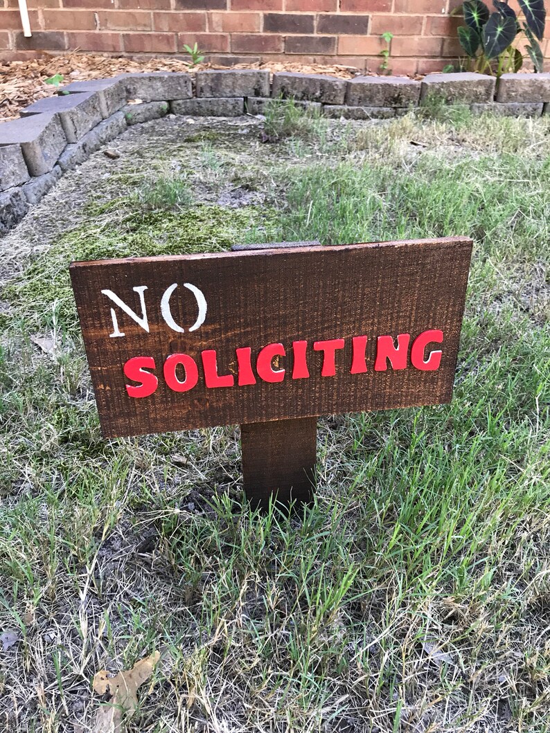 No Soliciting Yard Sign Etsy