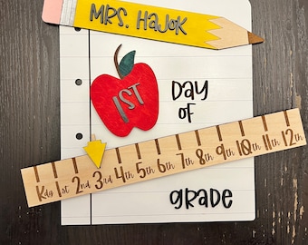 Personalized School Days Sign: Interchangeable First Day Photo Prop