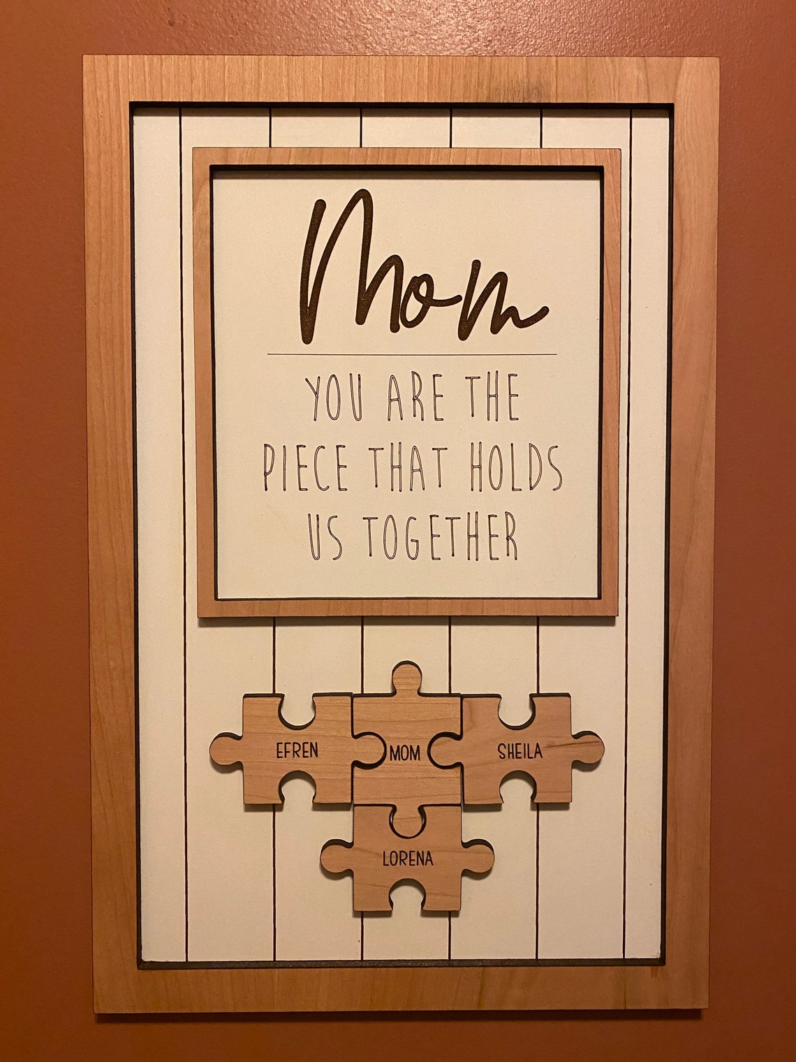 Mom Puzzle Plaque Personalized Mother Sign Mother's Etsy