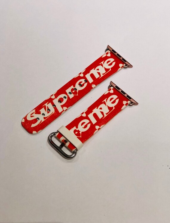 supreme lv apple watch band