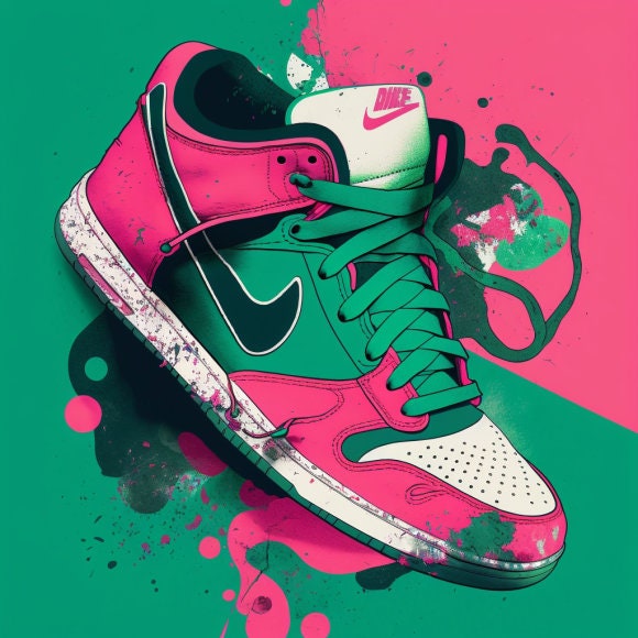 Pink and Green Sneakerhead 4 PNG Files - Etsy