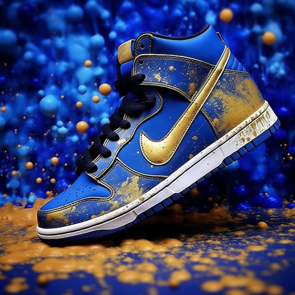 Royal Blue and gold sneakerhead 4png files