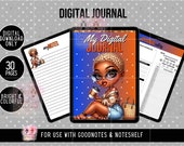 Digital Journal, Black Woman Journal, Colorful Journal, Digital Journal pdf, Black Girl Digital, Goodnotes Journal, Digital Note Journal