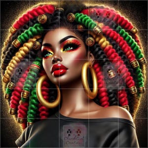 Black Woman png, Juneteenth png, Black Girl png, colorful png, Melanin png, Black Woman AI Art, Black Queen png, Afro Lady Art, African png