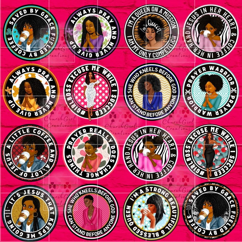 Café png, png femme noire, png coloré lumineux, sublimation, png fille noire, dames en prière, png chrétien, téléchargement numérique, lot image 2