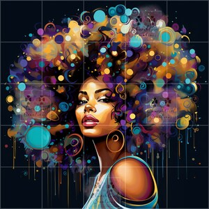 Beautiful Colorful Afro Black Girl Melanin Black Woman PNG Afro Fashion girl African American clipart planner Tumbler Sublimation