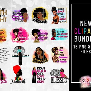 Black Lady Clipart,  Bundle png, Colorful png, Sublimation, Black Woman png, Digital Download, Clipart png, Commercial, illustrations png