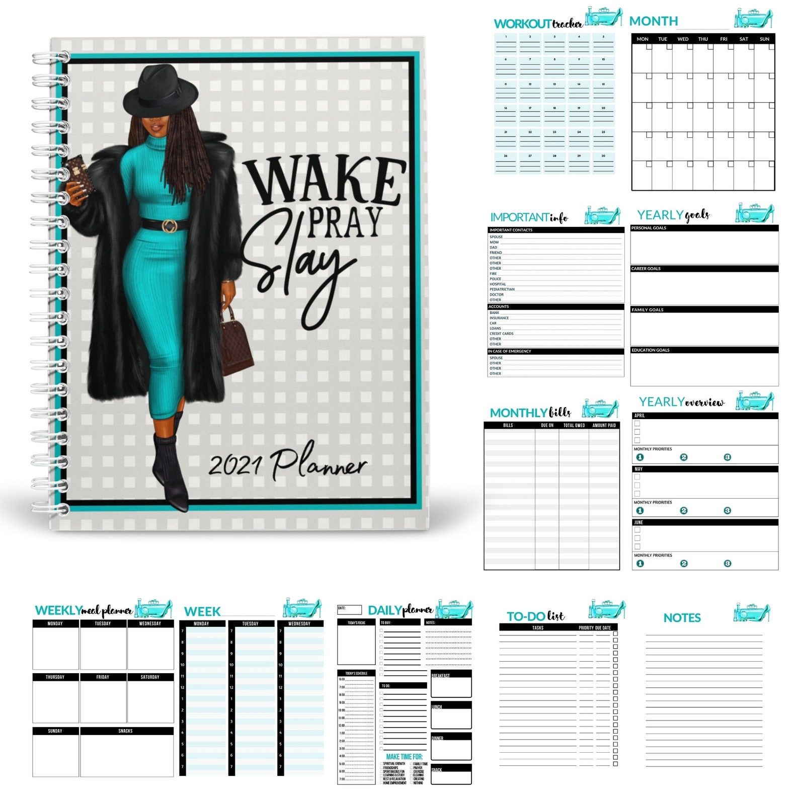 2021 Black Girl Planner 2021 African American planner 2021 Etsy
