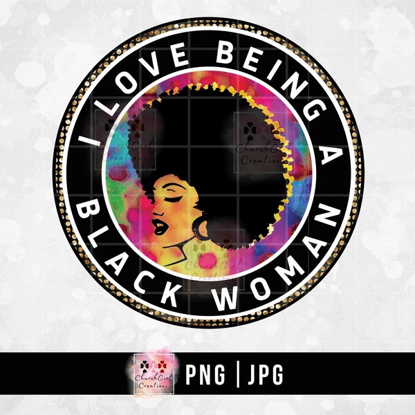 Schwarze Frau Clipart, schwarzes Mädchen png, bunte Afro Lady, Sublimation, digitaler Download, Afroamerikaner, ich liebe es, schwarz zu sein