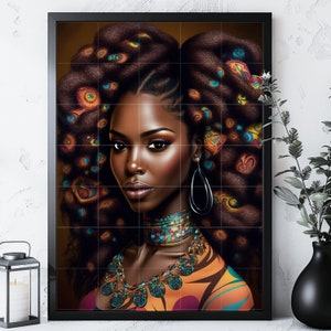 Colorful Black Girl Art, Black Girl png, Afro Woman png, Colorful Design, Black Woman PNG, African American, Sublimation AI Digital Download