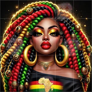 Black Woman png, Juneteenth png, Black Girl png, colorful png, Melanin png, Black Woman AI Art, Black Queen png, Afro Lady Art, African png