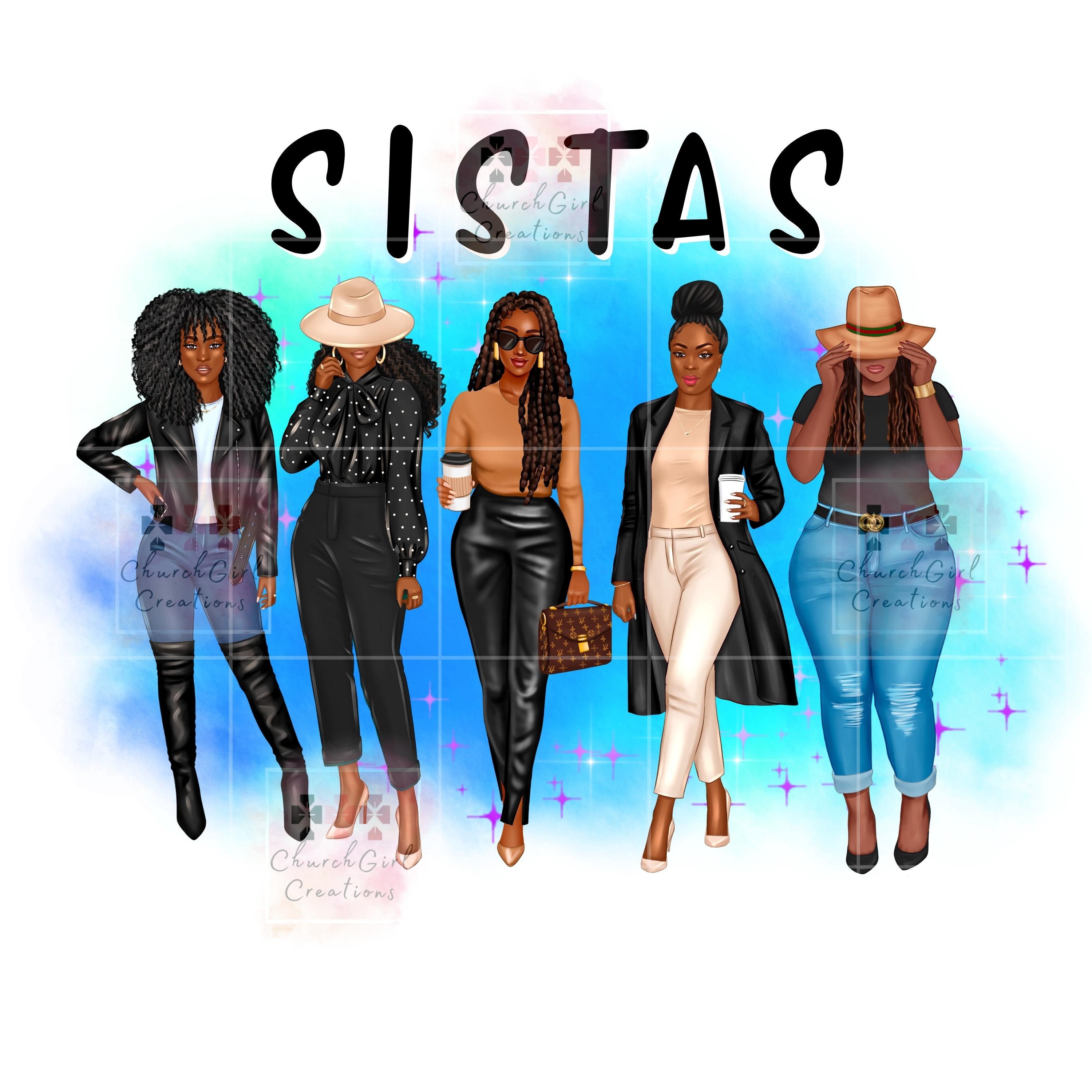 Black Women Clipart Sisterhood Black Woman Black Woman Png - Etsy