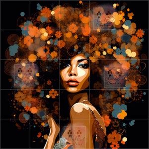 Beautiful Colorful Afro Black Girl Melanin Black Woman PNG Afro Fashion girl African American clipart planner Tumbler Sublimation