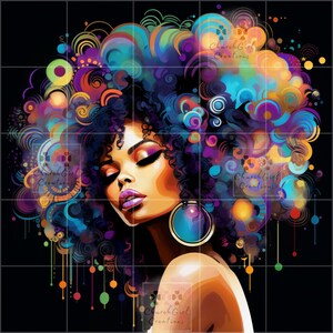Beautiful Colorful Afro Black Girl Melanin Black Woman PNG Afro Fashion girl African American clipart planner Tumbler Sublimation