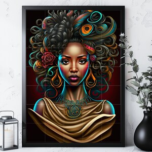 Colorful Black Girl Art, Black Girl png, Afro Woman png, Colorful Design, Black Woman PNG, African American, Sublimation AI Digital Download