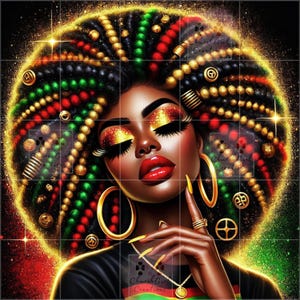 Black Woman png, Juneteenth png, Black Girl png, colorful png, Melanin png, Black Woman AI Art, Black Queen png, Afro Lady Art, African png
