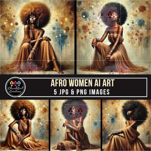 Schwarze Königin png, Schwarze Frau Clipart, Afro-Mode Mädchen, Afroamerikaner, Bunte Clipart PNG, Digital Download, AI Art, Afro Königin png