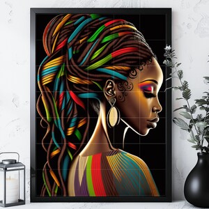 Beautiful Braids, Black Girl, Colorful Design, Melanin, Black Woman PNG, Afro Fashion girl, African American, Sublimation, Digital Download