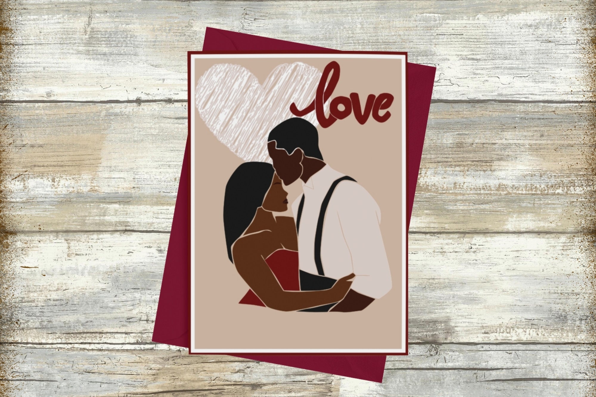 Black Couple Black Love Valentine'S Day Card African | Etsy