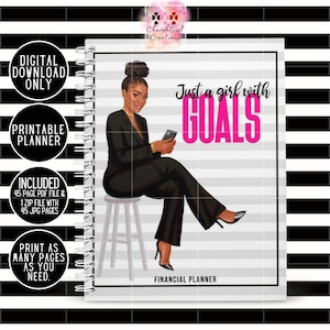 Black Girl planner, Success Planner 2023, Fillable planner, Happy Planner 2023, Black Woman planner, Digital Download, Girl With Goals