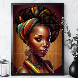 Colorful Afro Woman PNG: Black Girl Art, Sublimation Design (Digital Download)