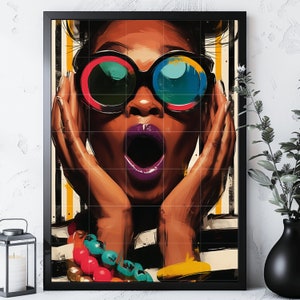 Colorful Black Girl Art, Black Girl png, Afro Woman png, Colorful Design, Black Woman PNG, African American, Sublimation AI Digital Download
