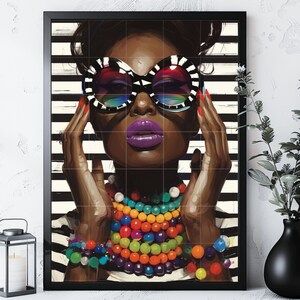 Colorful Black Girl Art, Black Girl png, Afro Woman png, Colorful Design, Black Woman PNG, African American, Sublimation AI Digital Download