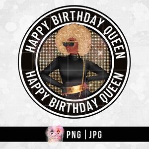 Gelukkige verjaardag png, koningin png, zwarte meid png, zwarte vrouw png, sublimatie, Afro-Amerikaans, digitale download, gelukkige verjaardag koningin