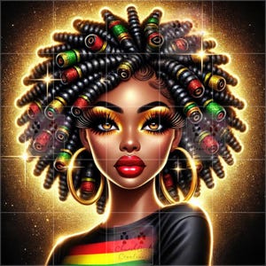Black Woman png, Juneteenth png, Black Girl png, colorful png, Melanin png, Black Woman AI Art, Black Queen png, Afro Lady Art, African png
