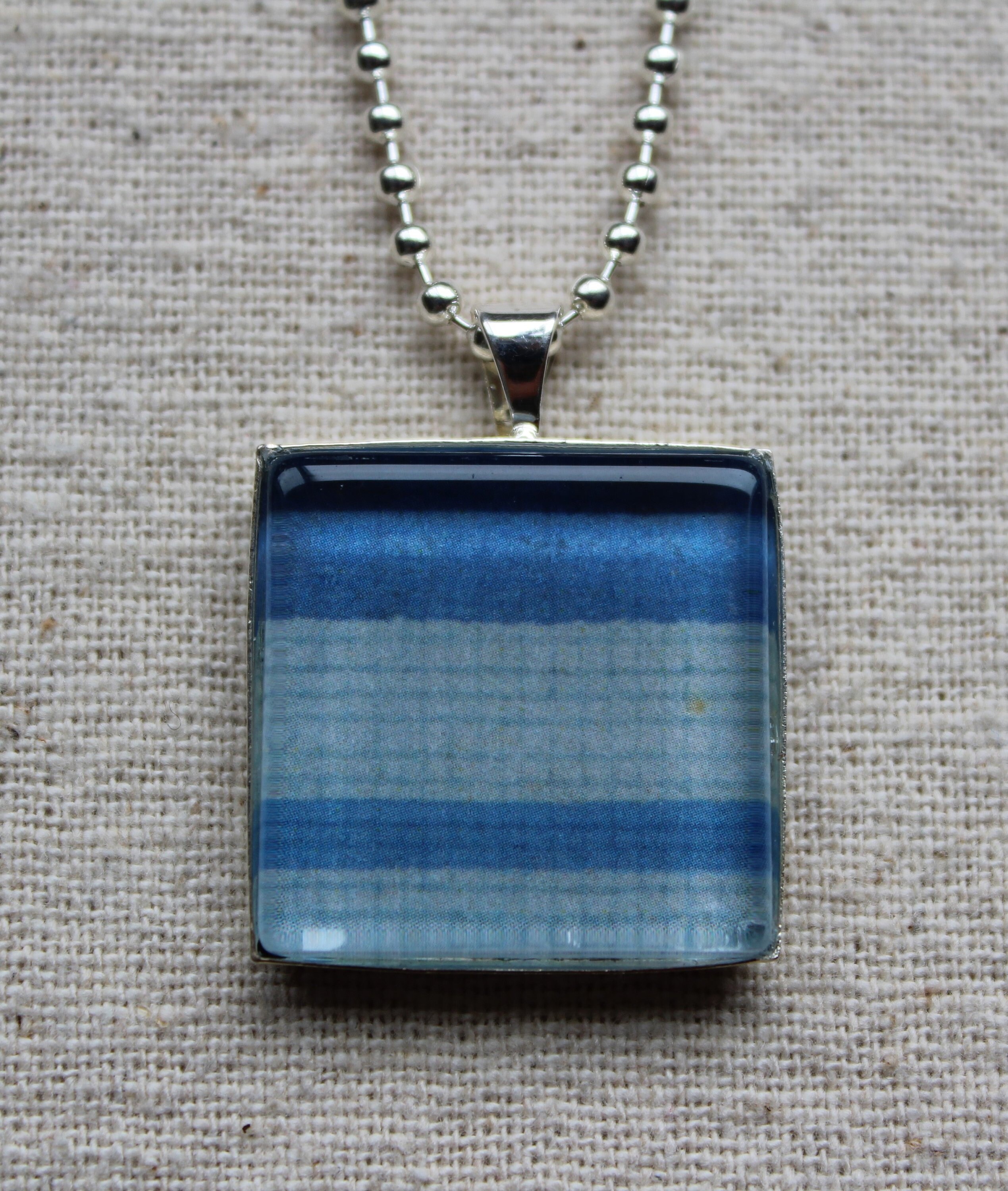Square Glass Pendant Necklace | Etsy Israel