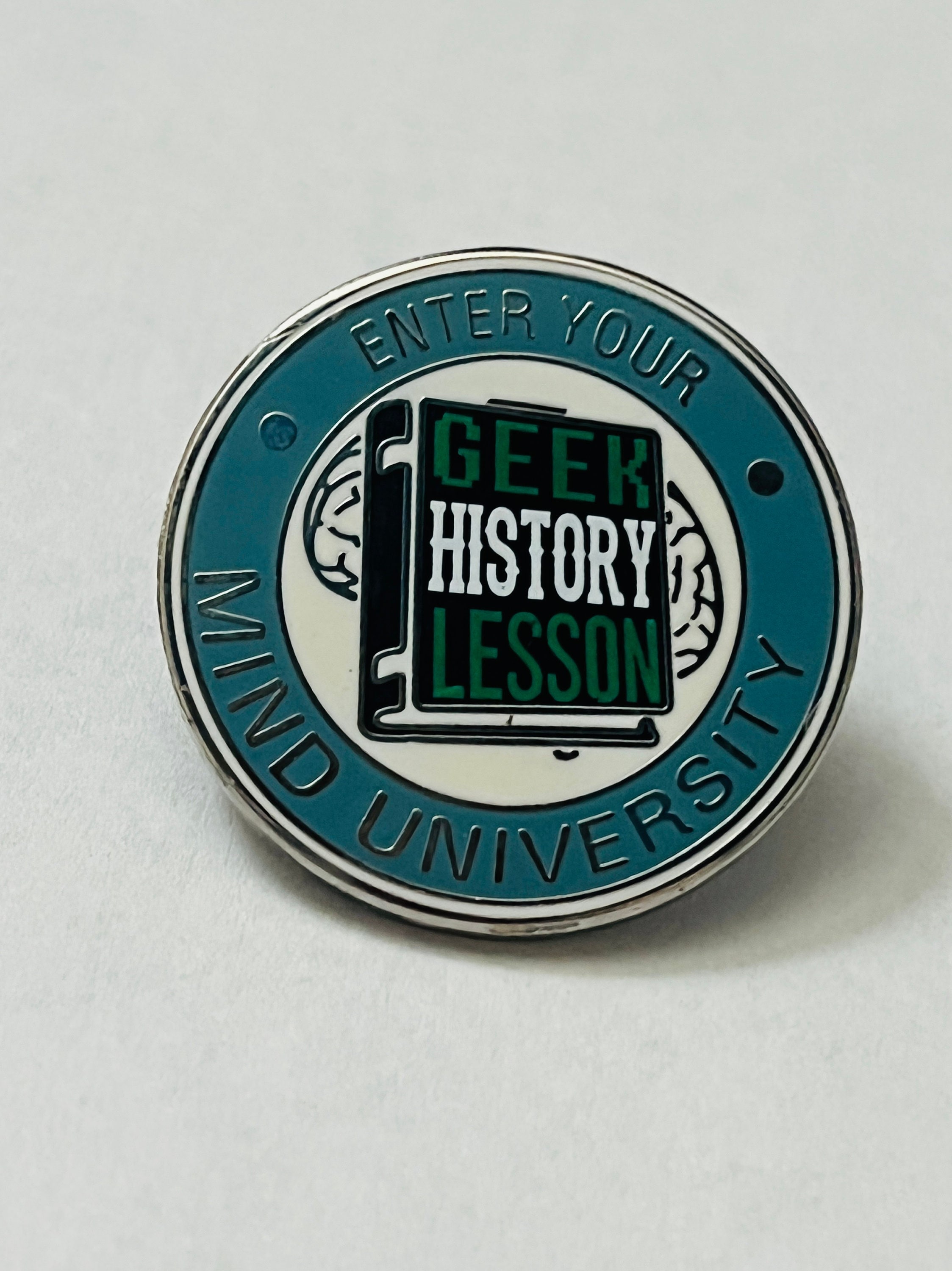 Geek History Lesson Podcast - Enamel Pin - Etsy
