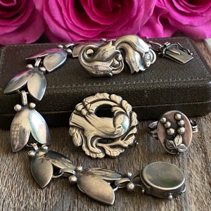 Georg Jensen Tulip Sterling Floral Bracelet