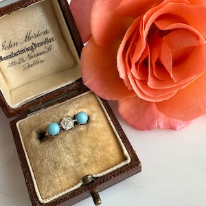 Victorian 9K Gold Turquoise Pearl Ring